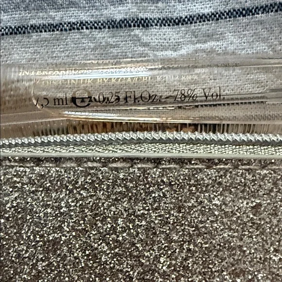 Jimmy Choo Gold Glitter Zip Pouch Keyring - Picture 2 of 3